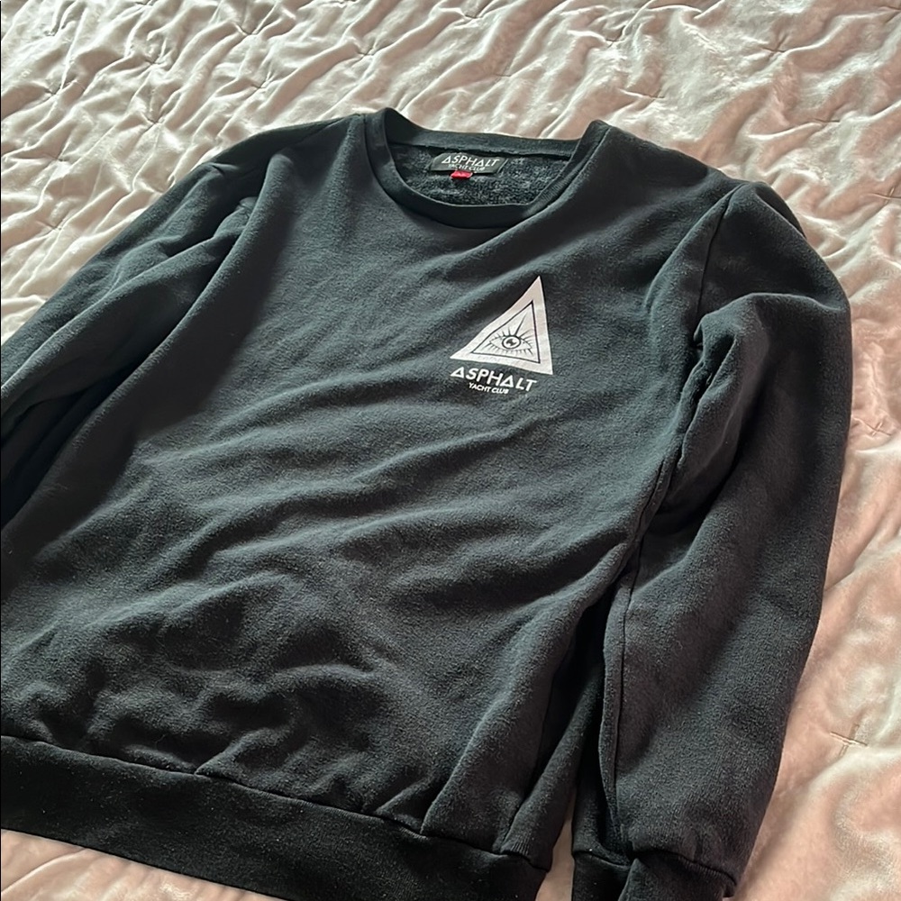 Black Men's Crewneck Sweater Asphalt